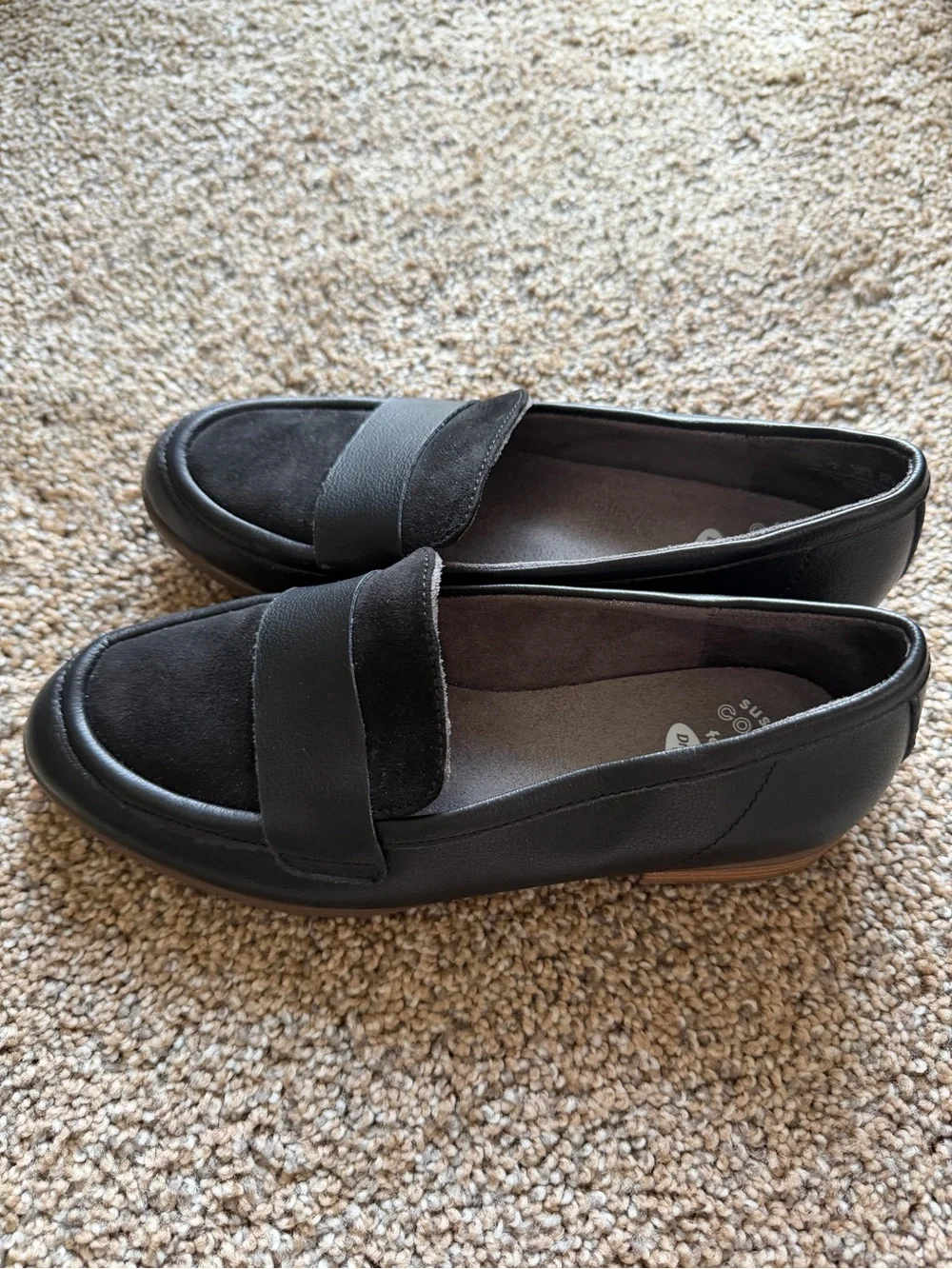 DR SCHOLLS Black Faux Suede Loafer